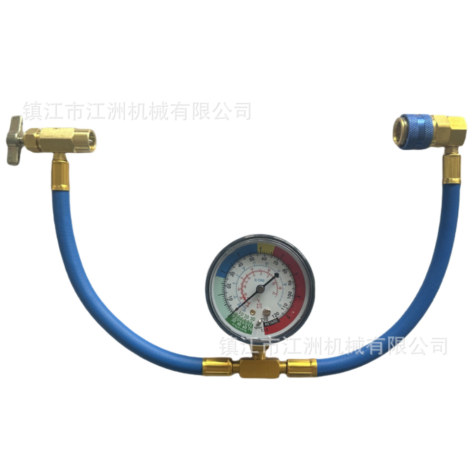 r134a欧美qc15汽车空调制冷剂补充管全铜加氟冷媒表雪种1/2开瓶器