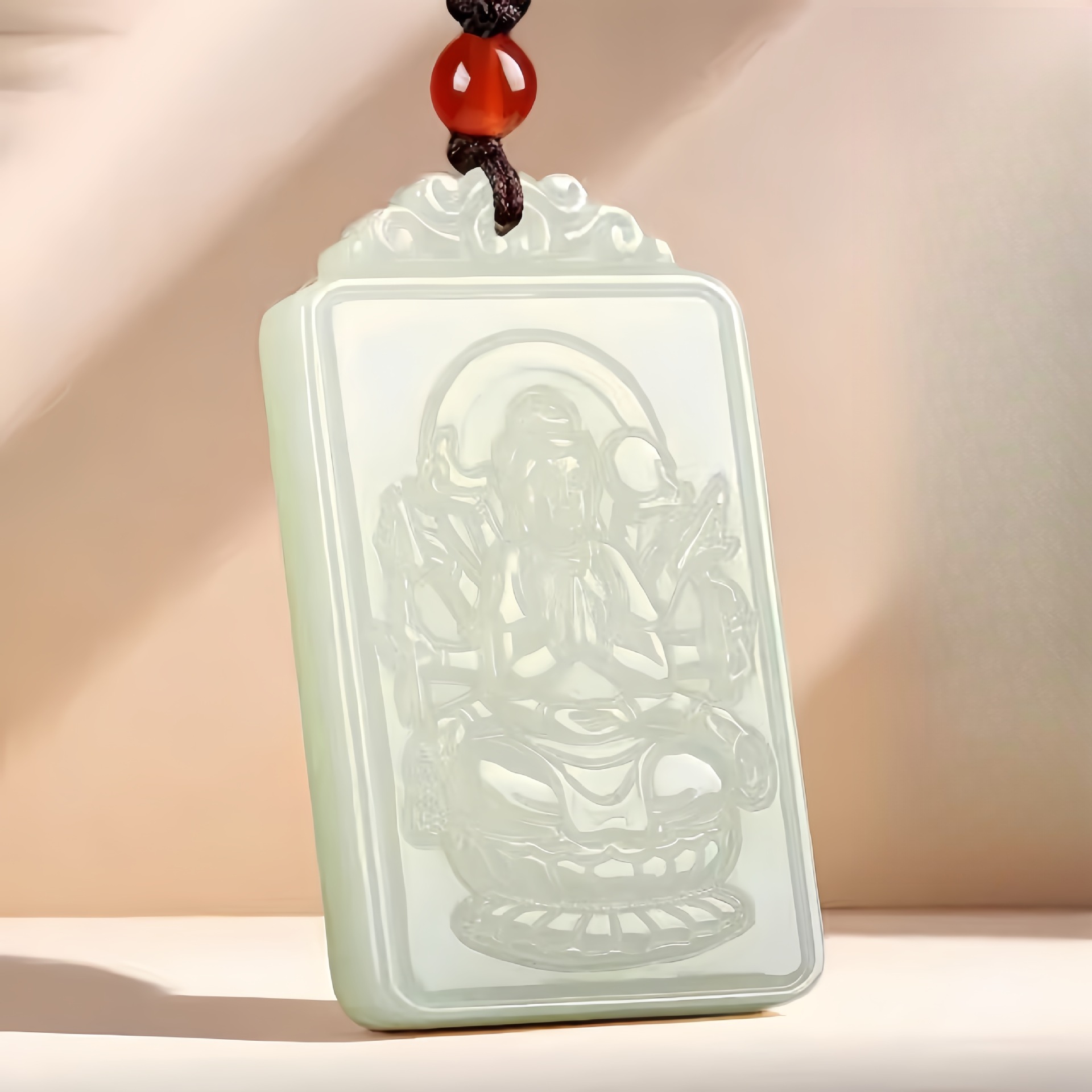 厂家批发阿富汗青白玉八大守护神牌子生肖八大守护神本命佛一级品