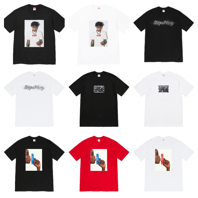 Cross-Border Streetwear American-Style Trendy Brand Box Short-Sleeve Milan Cross Classic Letter T-Shirt Loose Fit Unisex Wholesale