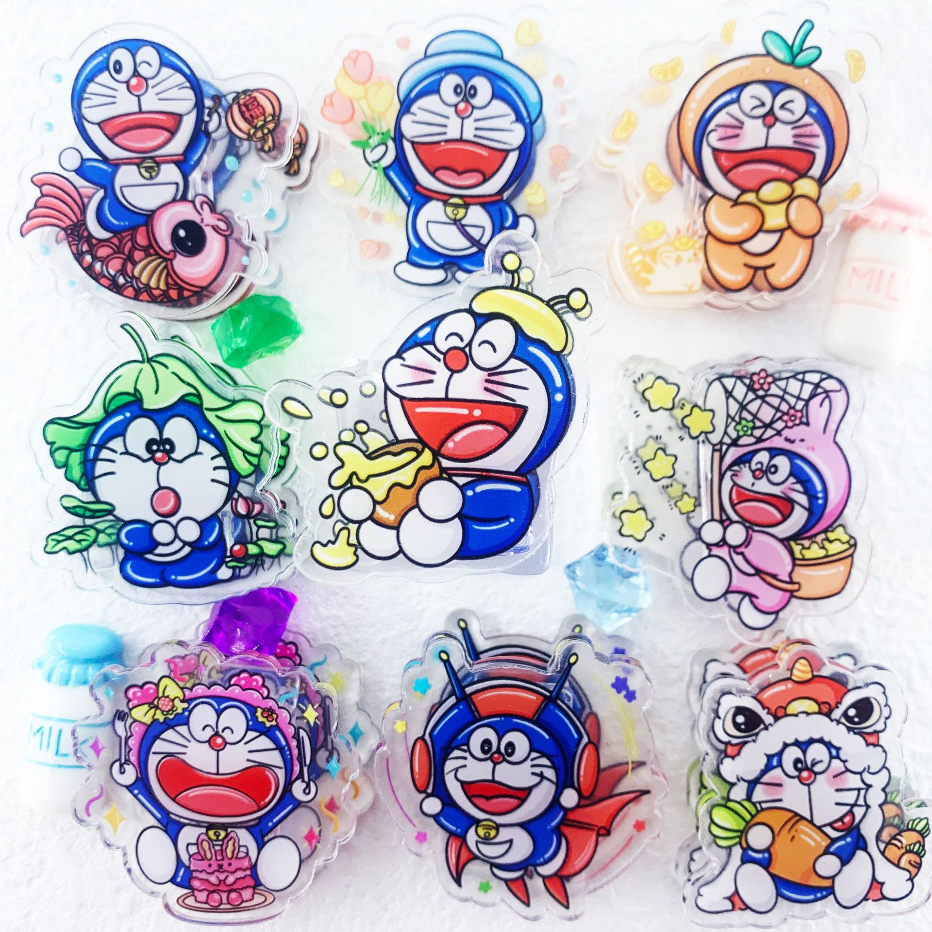 卡通机器猫屁屁 礼品文具店封口夹便签夹pp夹子学生可爱2元小商品