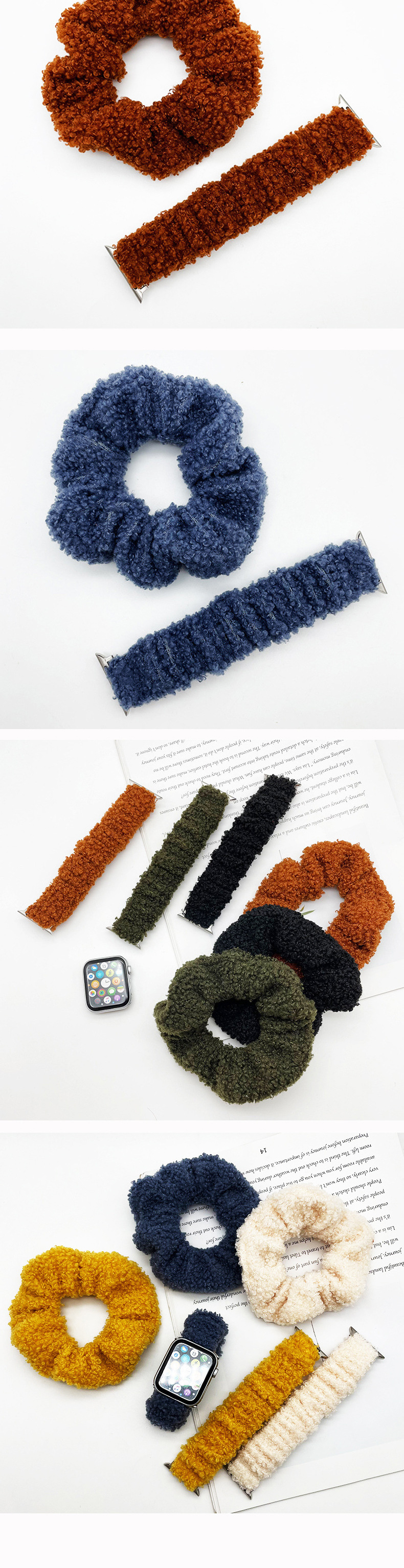 Autumn And Winter Plush Solid Color  Iwatch Fashion Strap display picture 1