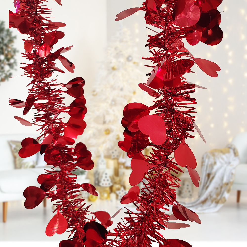 Suministros de decoración para bodas, cinta transfronteriza, guirnalda de 1.8 metros, oropel, decoración navideña, cinta para regalo de boda
