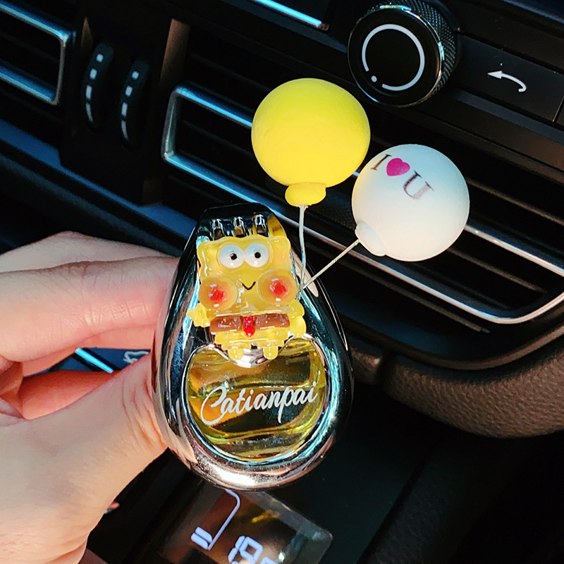 Perfume de automóvil aire acondicionado ventilación encantadora decoración interior adornos creativos dibujos animados para eliminar olores
