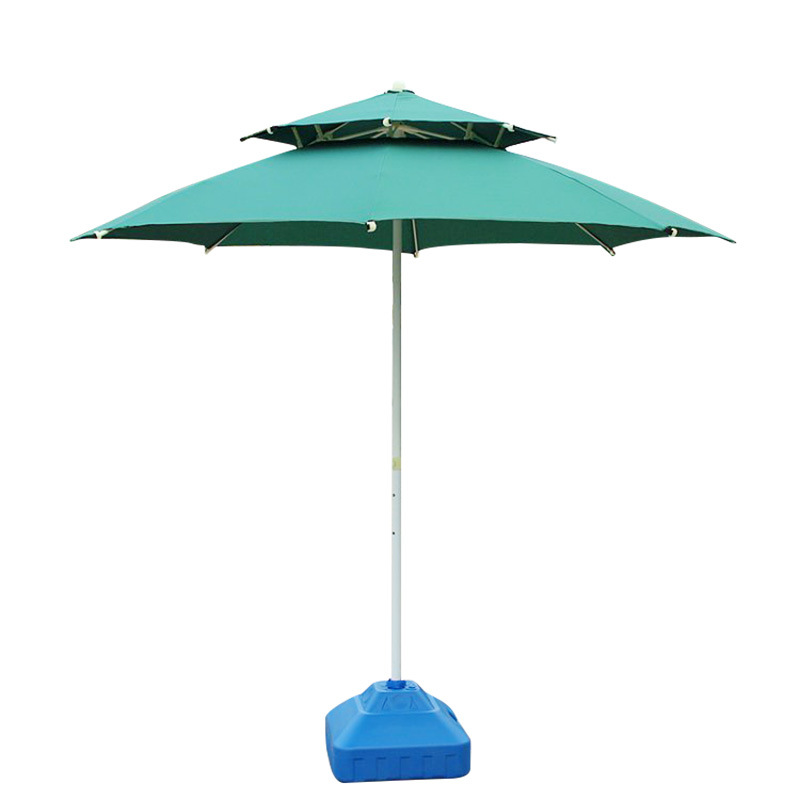 Outing camping outdoor sunshade flexible spring double-layer sun umbrella vertical stall wild fishing sun umbrella