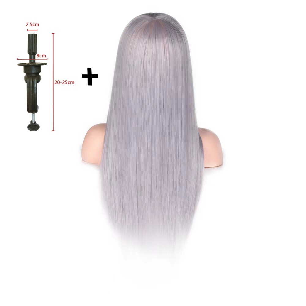 Peruca de alta temperatura seda ejercicio modelo de cabello modelo de cabello especial de cabello blanco trenzado estilo corto oro cara