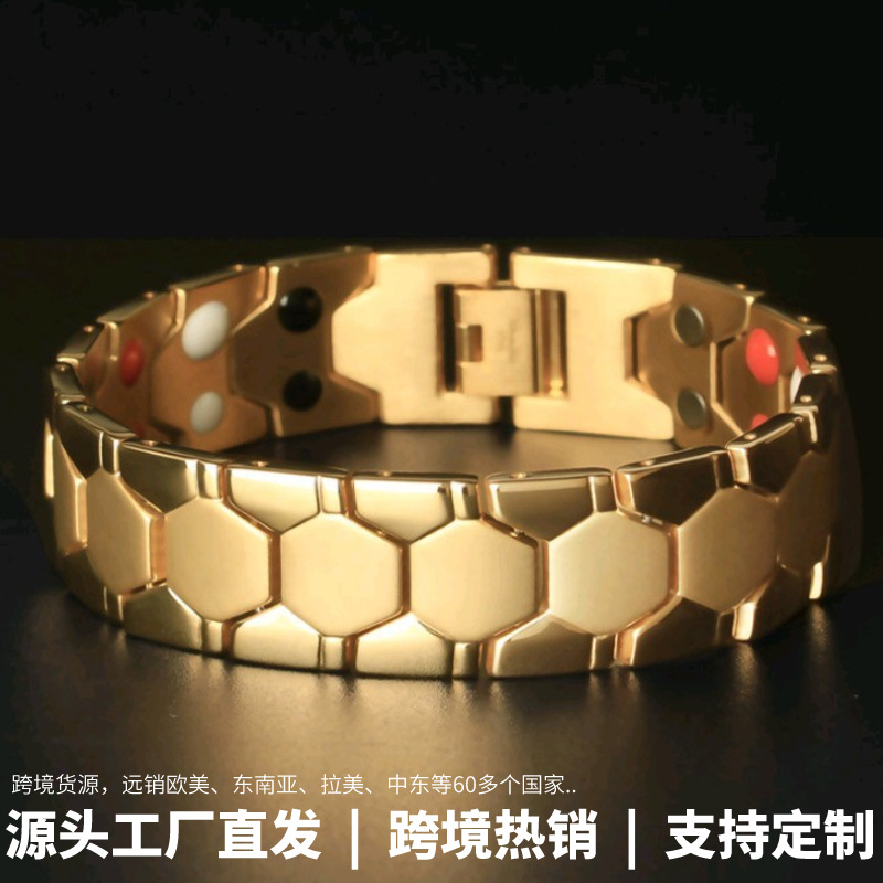 Longrui Cross-Border Best-Selling Spherical Double-Point European and American Men's Bracelet with Detachable Magnetic Beads Wholesale