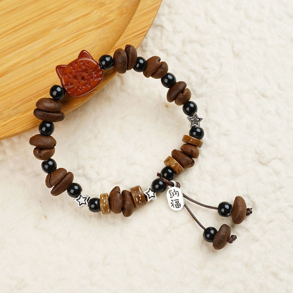 Jingdezhen pulsera de cerámica de verano mujer alta sensación galletas serie de gatos nicho diseño universal pulsera alta sensación