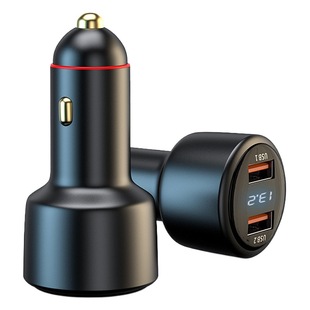 New car charger dual usb super fast charger 100w multifunctional cigarette lighter 65w one-on-two metal car charger