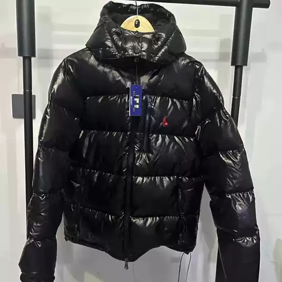 Cross-Border Scanable Rl Men's and Women's Pony Embroidered Hooded Removable Windproof, Waterproof and Warm Cotton Jacket