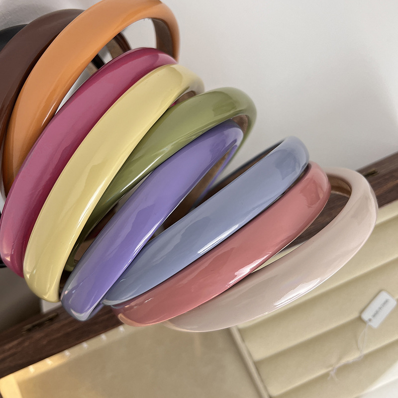 Hair Band Hair Accessories Type Fashion Solid Color Plastic Hair Band