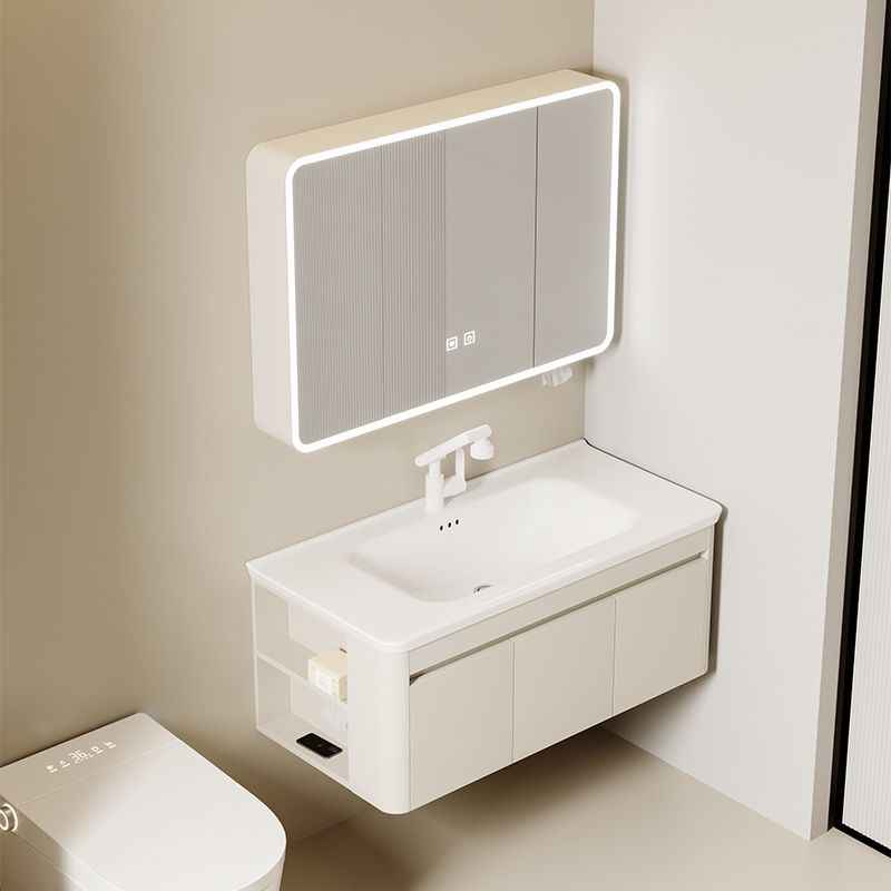 Thickened Space Honeycomb Aluminum Washbasin Cabinet Combination Bathroom Cabinet Ceramic Integrated Basin Washbasin Side Storage Bathroom Cabinet