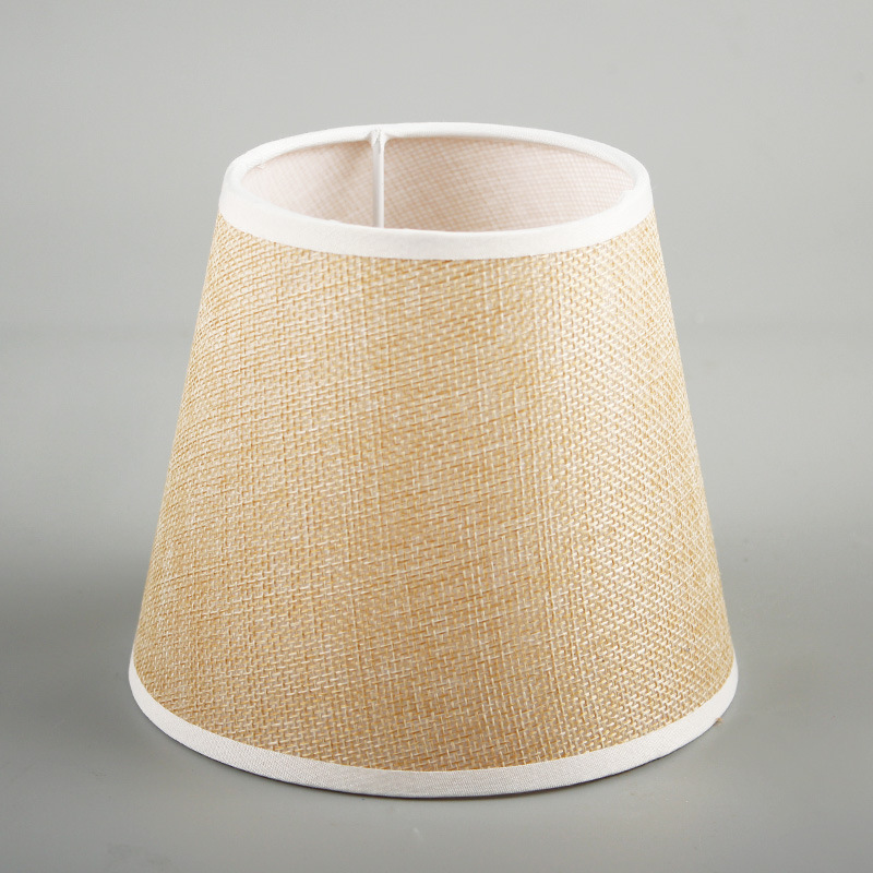 Patrón de impresión, pantalla de pegatina de Xiaoping, tela creativa simple, accesorios de lámpara redonda en forma de cono, pantalla de lámpara de mesa de habitación para el hogar