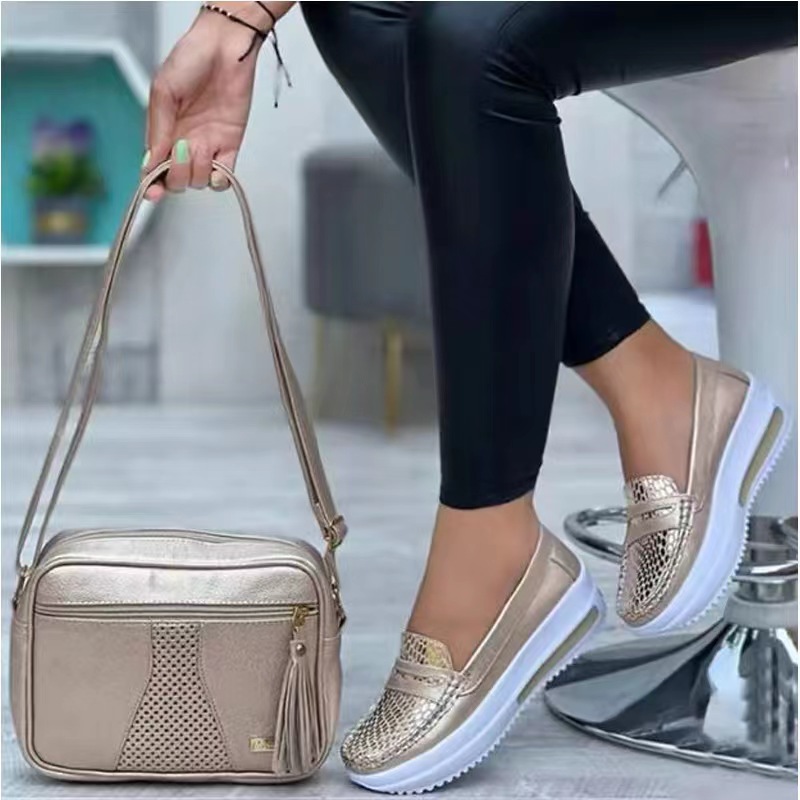 Women's Shoes large size new summer color matching casual single shoes for women round toe low top wedge heel fashionable toad shoes _voghion.com