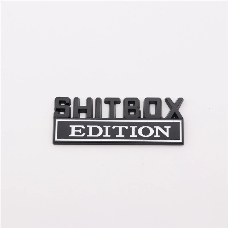 Модернизированный автомобиль шильдик Sh1tbox из цинкового сплава IT edition металлическая наклейка на машину