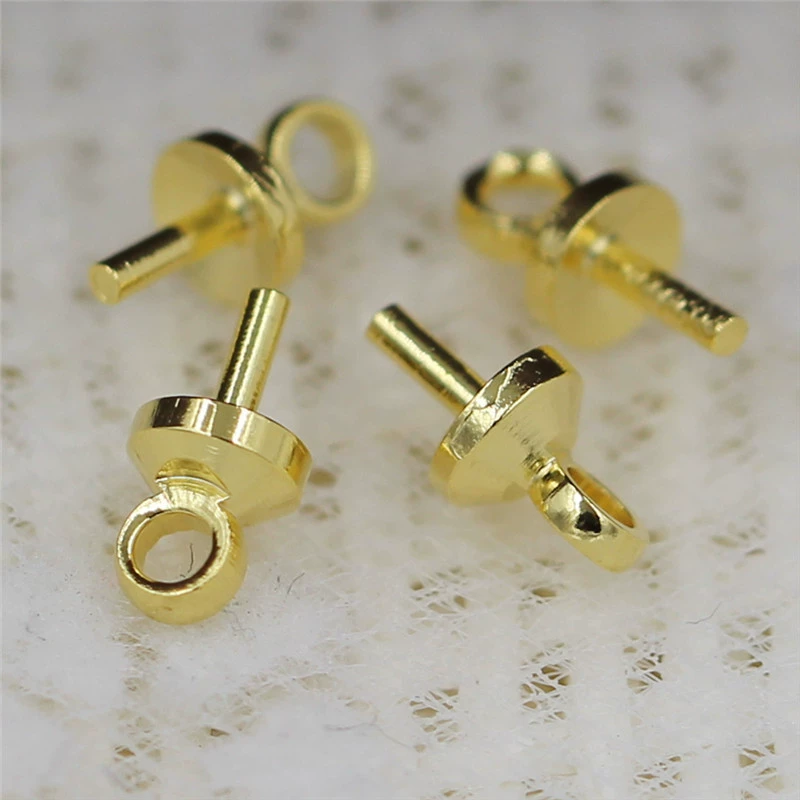 DIY аксессуары чистое медное покрытие 24K настоящее золото токарный станок овечий глаз гвоздь жемчужная липкая крышка материал ручной работы