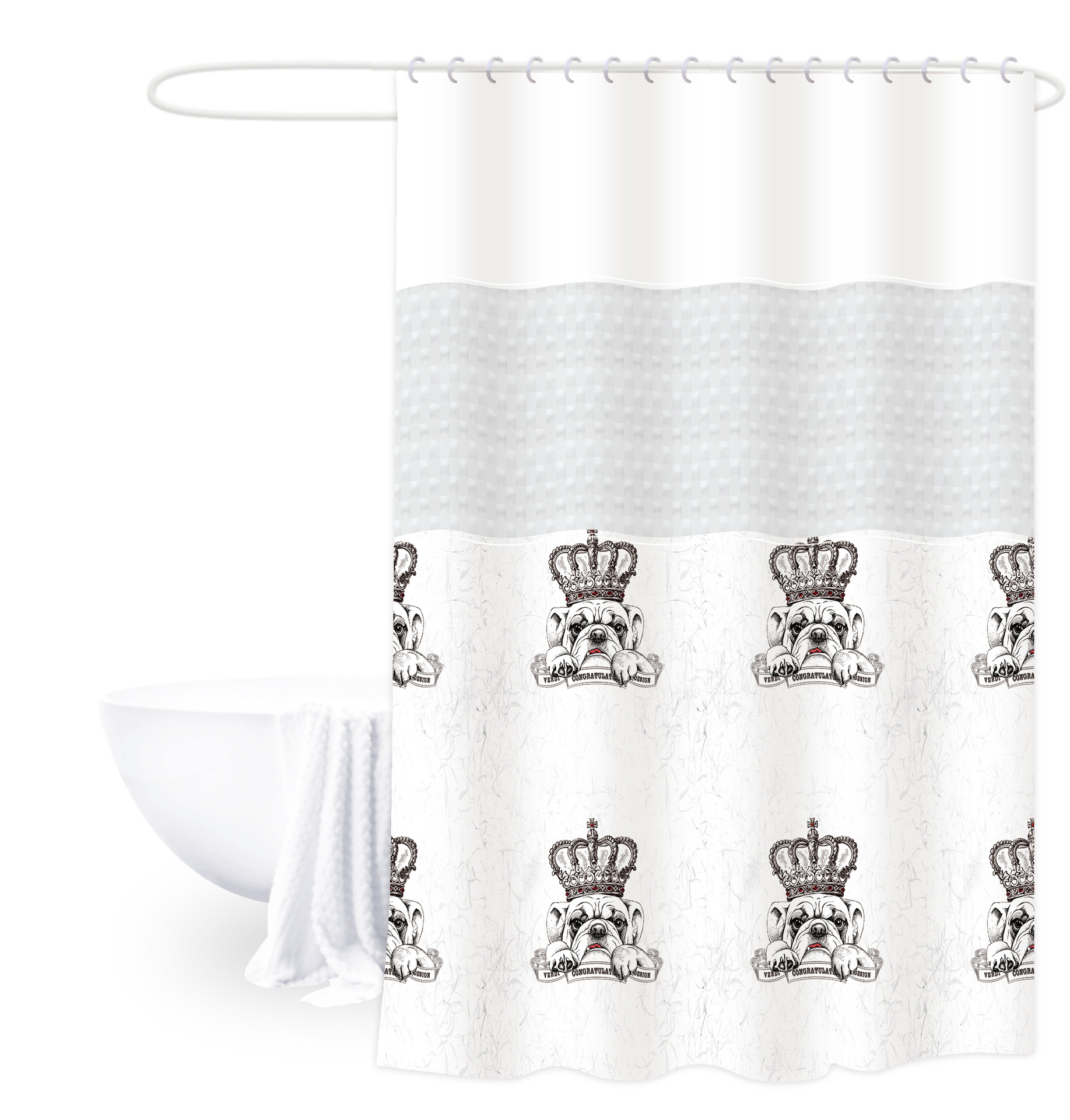 180*200 impresión engrosada de empalme cortina de ducha cortina de baño peva semi-transparente baño impermeable baño partición cortina de ducha