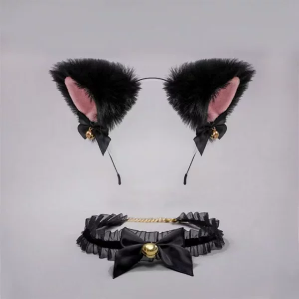 Cosplay cute cat ear bell hairband Lolita headdress lolita headdress cat ear sweet maid hairband