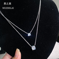 赵露思同鼻屎钻项链一滴泪经典四爪迷你单钻3A锆锁骨链高级感经典