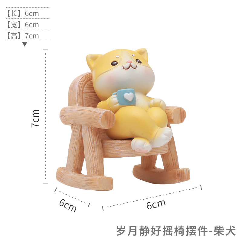 Lindo Panda reclinable resina pequeña Decoración Oficina de moda de escritorio decoración creativa regalo de descompresión