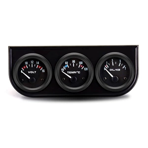 52MM 12V Universal Avtomobil Üçlü Göstərici: Su Temperaturu, Gərginlik, Yağ Təzyiqi, Ağ Korpus