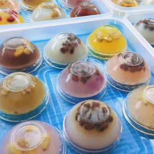 Transparent thickened multi-layer box bowl cake stall plate commercial bowl cake box bowl cake stall Zhao