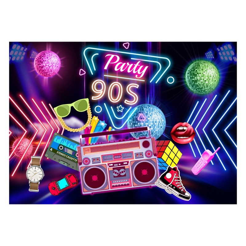 Nuevo 90s hip hop tela de fondo de graffiti pared de ladrillo de nuevo a la decoración del Partido de los 90 Amazon transfronteriza fabricantes