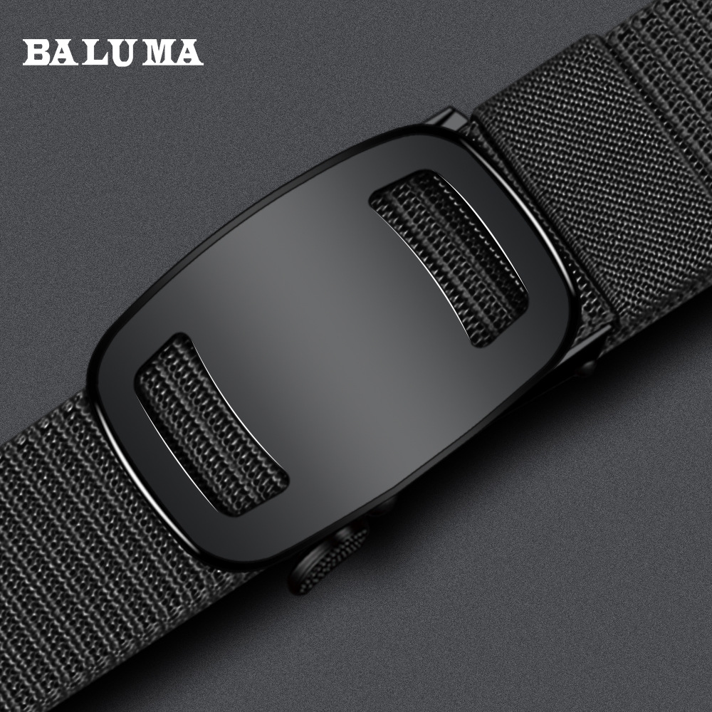 Baluma의 새로운 남성용 나일론 자동 버클 내구성 전술 벨트 젊은 및 중년을 위한 다용도 캐주얼 캔버스 벨트
