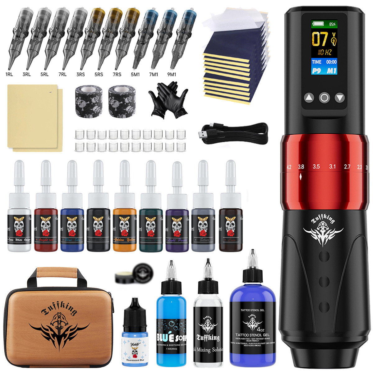 Tuffking Tattoo Equipment P8 Máquina de motor sin escobillas Línea de corte Niebla Pantalla grande Máquina integrada Carrera ajustable