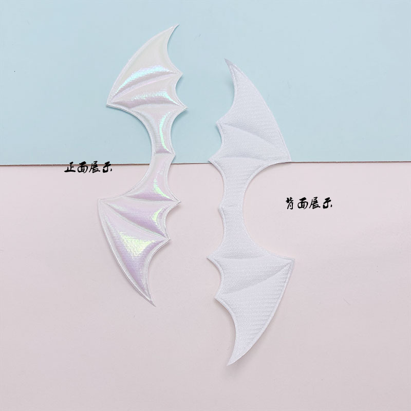 Tela de un solo lado alas de murciélago colorido DIY accesorios de la joyería ropa horquilla juguete diadema sombrero material decorativo