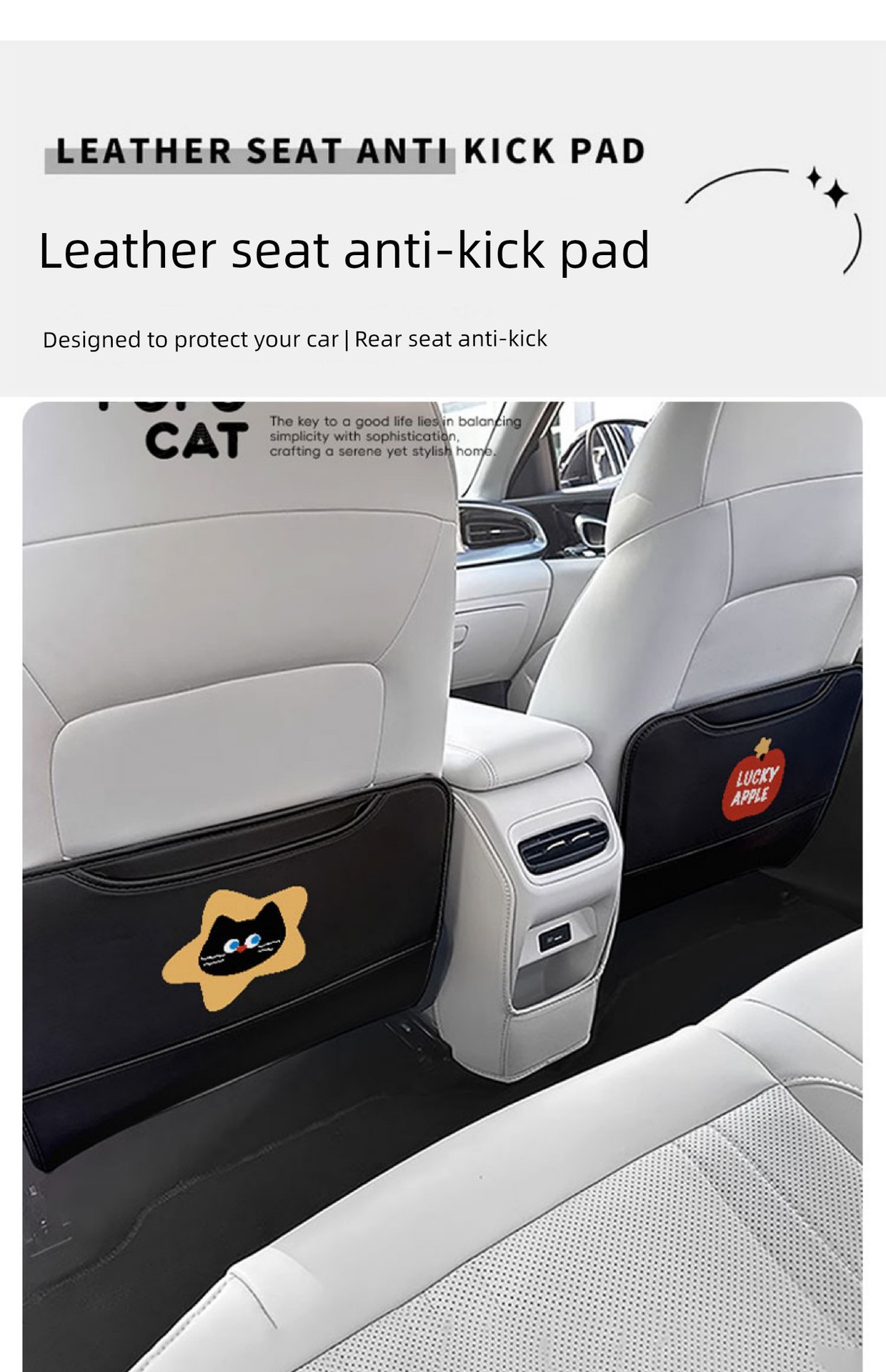 Cute Star Cat Car Seat Rear Anti-Kick Pad 25 New Original Anti-Kick Pad Rear Anti-Fouling Rear Anti-Kick Pad