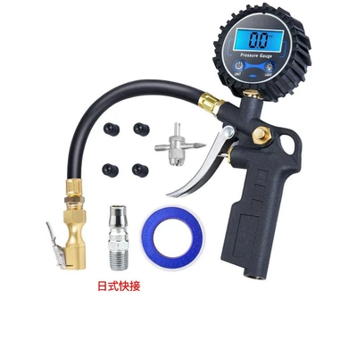 Air pressure gauge/tire pressure gauge | digital tire pressure gauge - japanese-style-quick-connect-digital-tire-pressure-gun-with-hoist-clamp-with-accessories
