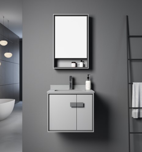 岩板铝合金组合加PVC卫生间现代简约风格浴室柜一体洗手台带柜子