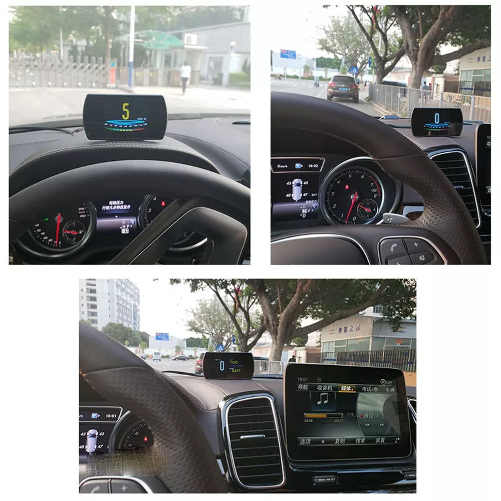 4.3inch Car HUD Head-Up Display GPS System Projection Speed Clock Low Voltage Alarm T800