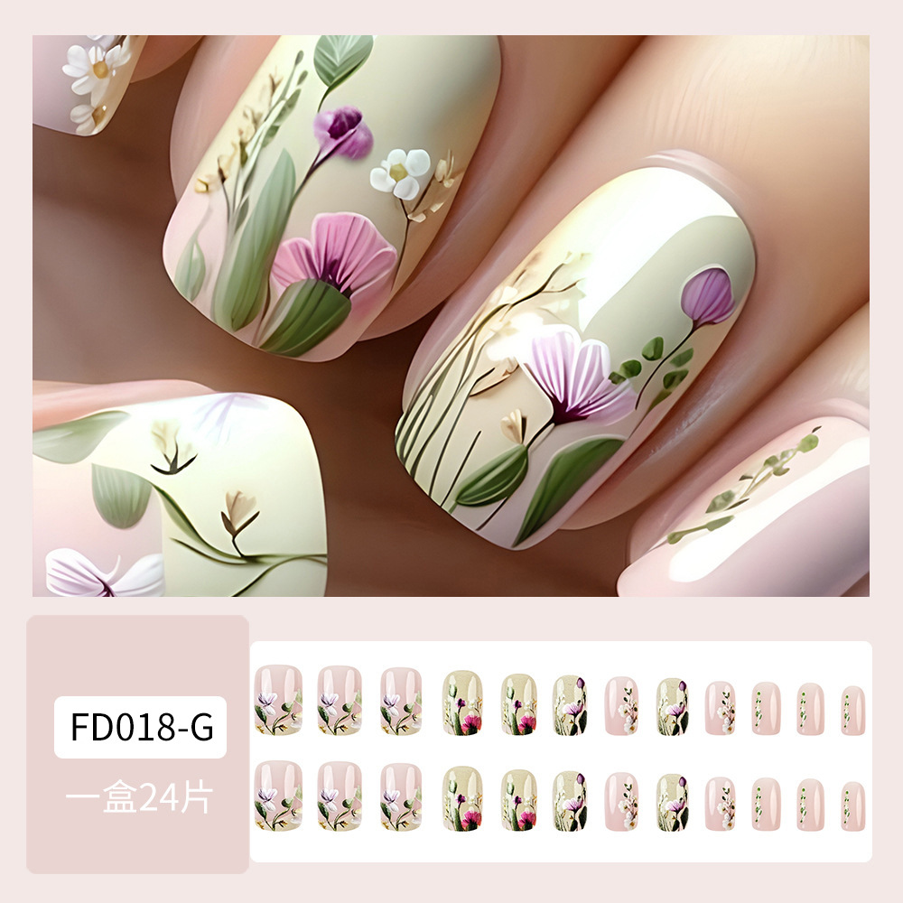 Uñas postizas 3D estéreo blanqueadoras, muy vendidas, piezas de arte de uñas portátiles transfronterizas, pegatinas de uñas sencillas con un toque de alta gama, venta al por mayor