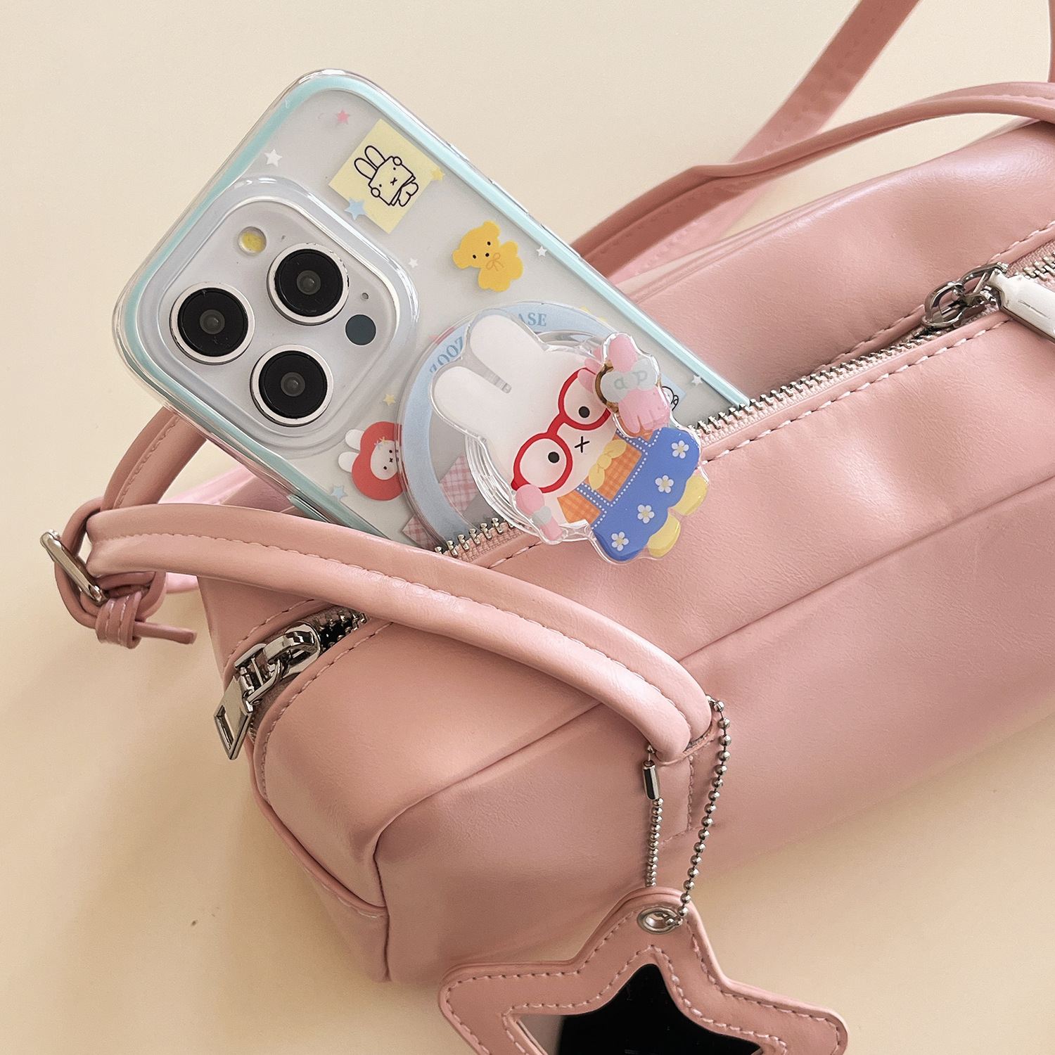 Divertido y lindo conejo dos en uno para Apple 16ProMax funda para teléfono móvil 15Pro lindo 14/13 chica 16