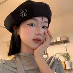 秋冬季帽子女韩版时尚花朵蓓蕾帽大头围显脸小复古文艺百搭贝雷帽