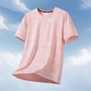 Ice Silk Short-Sleeved T-Shirt for Men and Women in Summer Thin Half-Sleeved Quick-Drying Breathable Gas Shirt Sports Plus Fat Cool Loose Large Size