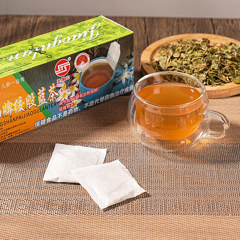 Jinxiu Shengtang Mountain Brand Seven-leaf Gynostemma Pentaphyllum Tea Non-wild Yaoshan Reducing genuine goods Blood Lipid Sweet Taste Blood Pressure Tea Free Shipping