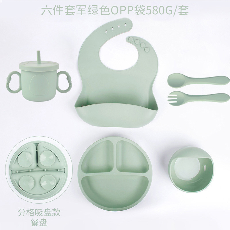 Placa de almuerzo de ventosa resistente a caídas de silicona de grado alimenticio Dumo Baby Juego de tazón Placa de almuerzo de silicona