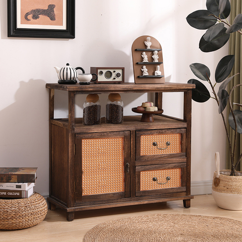 Gabinete de almacenamiento de dormitorio moderno simple de madera maciza personalizado contra la pared Gabinete de pie estrecho Gabinete de cajones para el hogar Gabinete pequeño retro