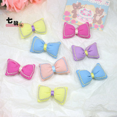 春季新款小清新立體蝴蝶結兒童發圈配件布藝枕頭蝴蝶結結髮飾輔料