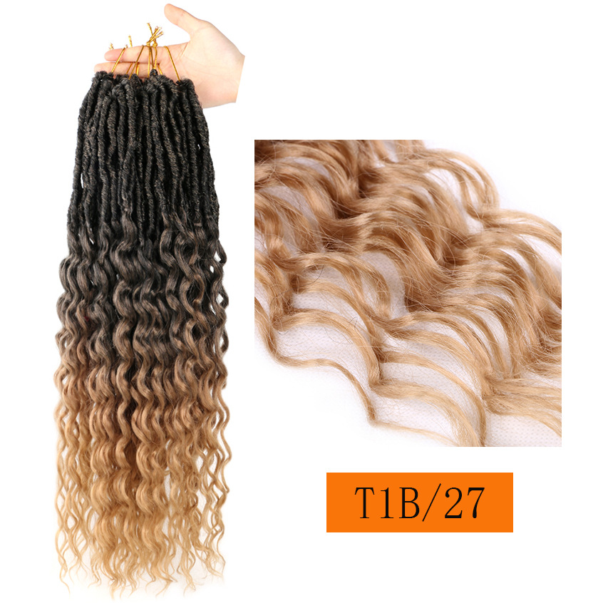 Pelo de ganchillo de fibra química europea y americana NO LOCS Crochet pelo lombriz curvada cola suelta entrega de una sola pieza