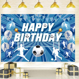 Cross-Border Birthday Party Decoration Banner Background Indoor and Outdoor Hanging Decorative Flag Layout Photo Supplies Factory Direct Sales