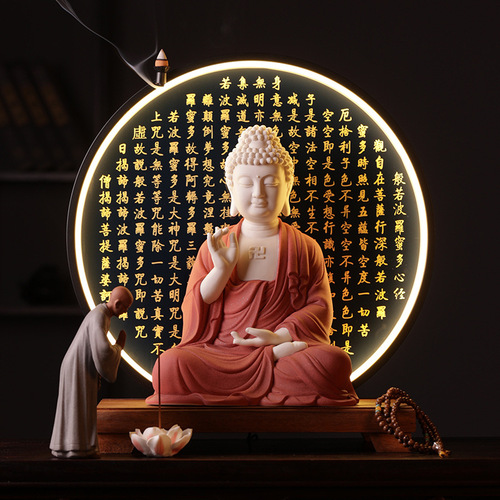 Great Sun Tathagata Buddha Large Buddha Statue Ornament Chinese Purple Sand Sakyamuni Home Living Room Amitabha Entrance