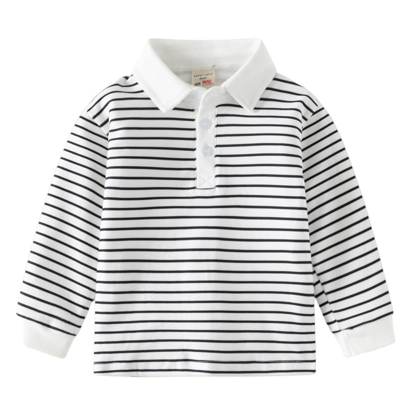 Children's Polo Shirt 2026 New Style Boys' Thickened Long-Sleeve T-Shirt with Collar Korean Version Baby Autumn Top Wholesale