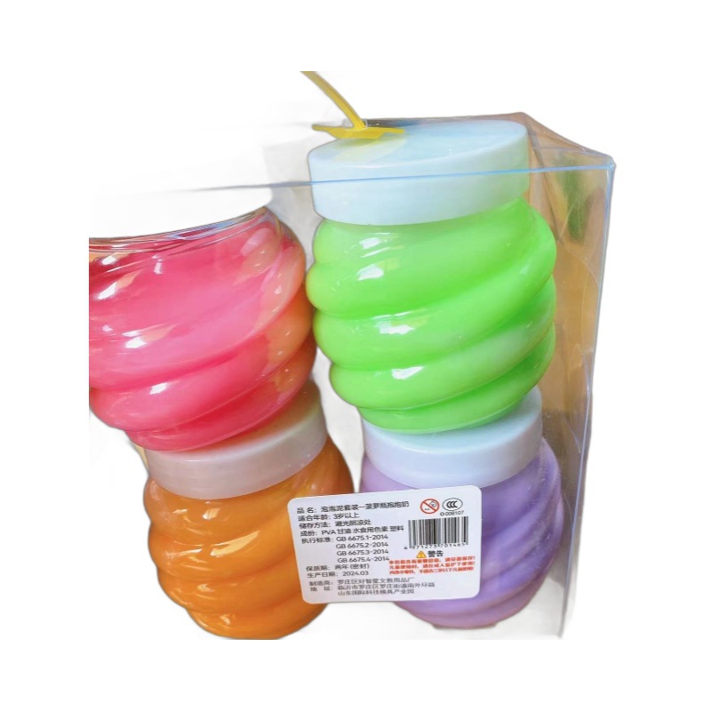 Juguetes para niños botellas de piña de alta permeabilidad pegamento espumante de agua falso DIY barro de color descompresurado 200 yuanes