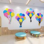 Воздушный шар на стену, украшение для детской комнаты, мультяшная трехмерная наклейка, макет для кровати, акриловые наклейки, в 3d формате