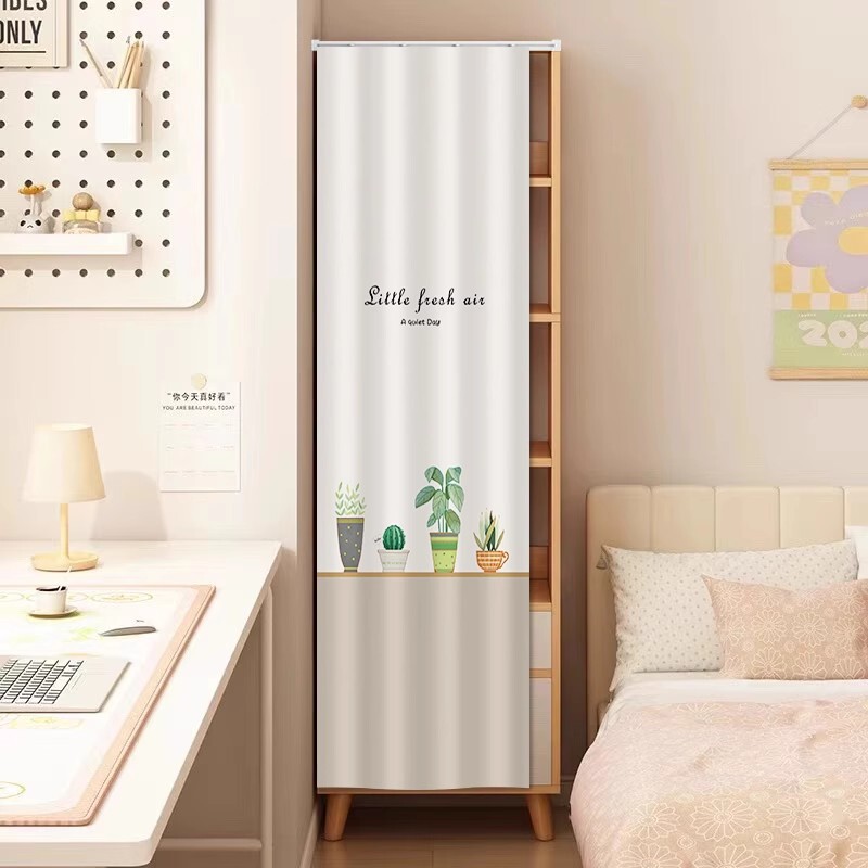 Narrow Cabinet Curtain, Storage Cabinet Shelf Curtain, Dustproof Curtain, Clutter Cover-Up Hanging Cloth, Mirror Self-Adhesive Curtain