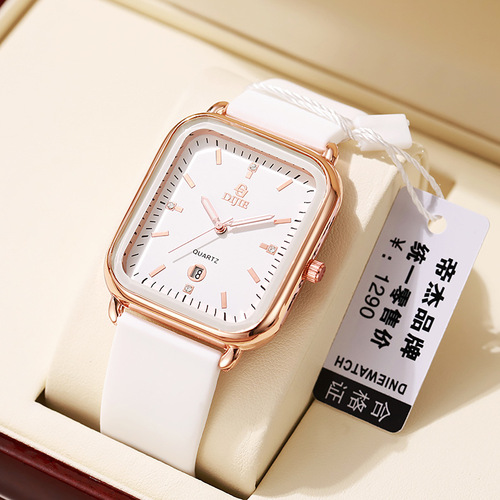Leisure high-end calendar watch business square temperament simple student lightweight niche quartz watch