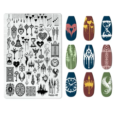 Dırnaq bəzəkləri | Popular Jingtian Nail Art Stamping - happy-062-with-back-plate
